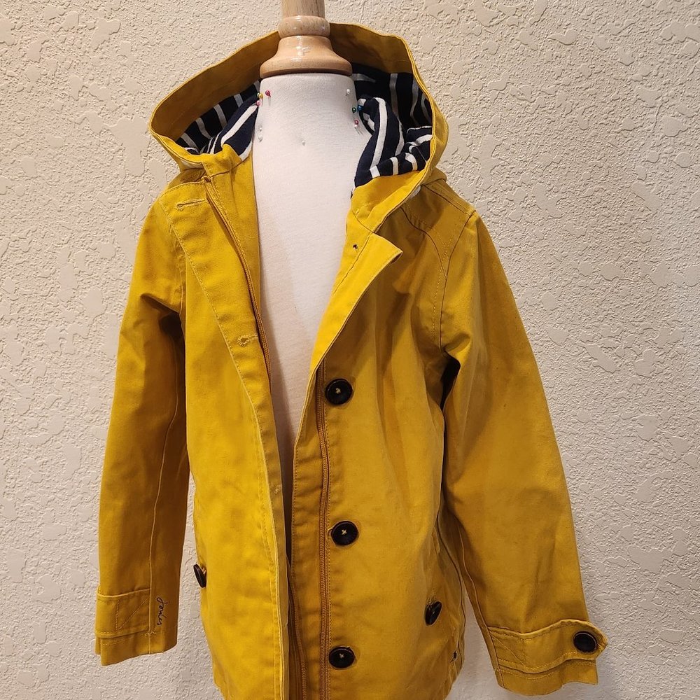 Joules yellow fleece lined rain coat